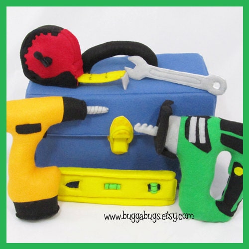 POWER TOOLS - PDF Pattern (Tool Box, Power Drill, Jig Saw, Tape Measure, Wrench, Level)