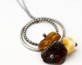 Amber Trio (patina)- Necklace.