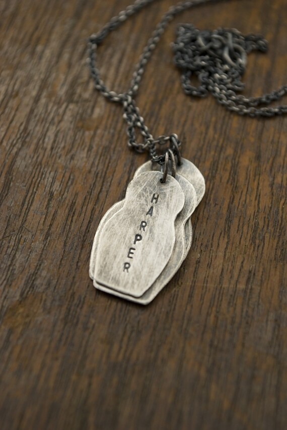 Matryoshka: sterling silver personalized mom - children names necklace - (made to order) - necklace