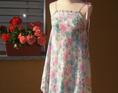Halter Dress Vintage Floral Scarf Print Upcycled