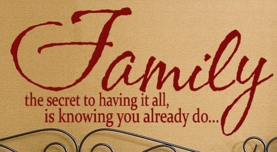 Family Wall Sayings  the secret to having it all is knowing you already do 48 X 24  Large Vinyl Wall Decal phrase Word Art sticker quote