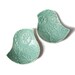Ceramic bowls Birds of a feather bowl duo Seafoam turquoise blue green pottery Vintage lace texture Home decor Ring bearer pillow Ring dish