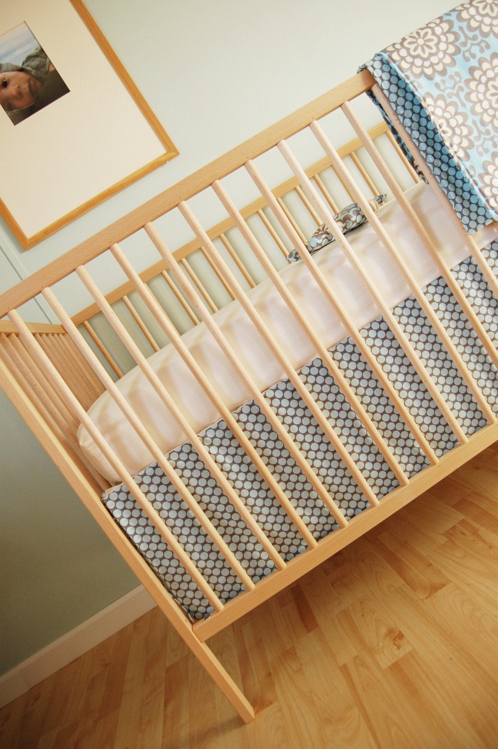 crib set. slate dots and wallflower