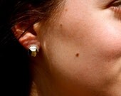 Golden Goddess Pyrite Chunk Stud Earrings in Sterling Silver