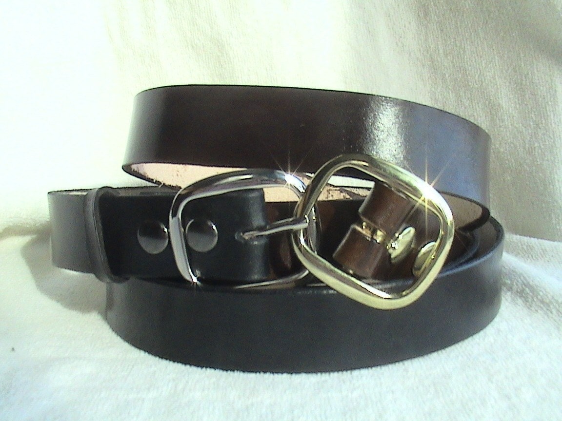 Classic Wide Leather Belt with buckle - unisex