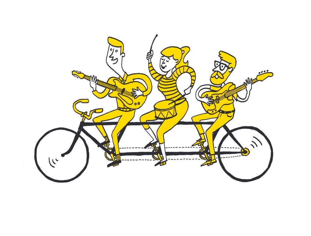 Tandem Bike Screen Print
