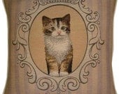 Tortoishell Kitten in Frame Tapestry Cushion Cover Sham