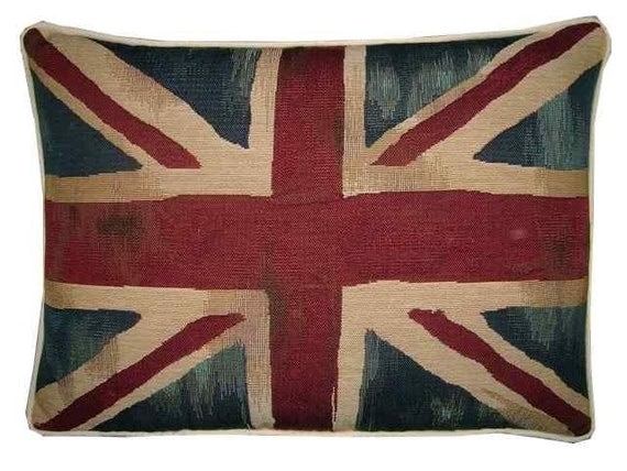 Vintage Union Jack British Flag Tapestry Cushion Pillow