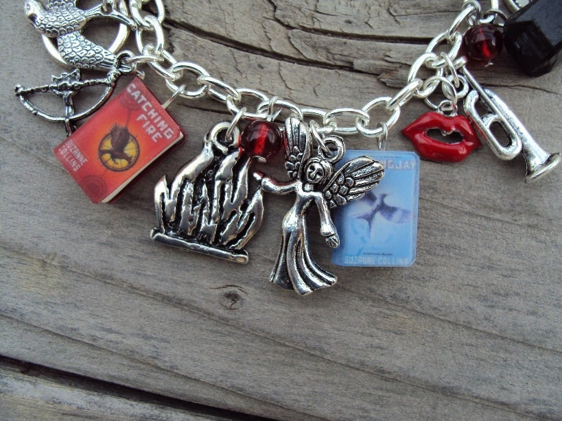 ADULT SIZE HungerGames Books Fringe Charm Bracelet