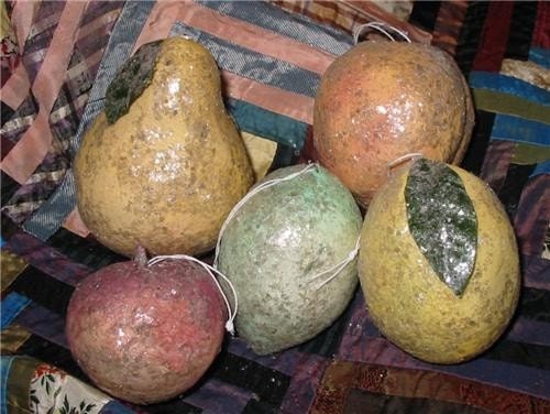 Cody Foster Vintage Style Xmas Spun Cotton Fruit Peach Pear Lime