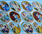 Victorian Scrap Paper 12 Well Dressed Ladies in Ovals