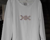 Needle tatted Triple Goddess Shirt Size xl