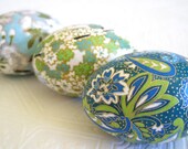 Easter Eggs Teal Paisley Origami Decoupage aqua spring green floral