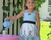 ALICE In WONDERLAND dress Apron for toddlers and girls fun for tea party handmade alice in wonderland  costume