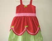 Strawberry Shortcake inspired retro STORYBOOK dress great for a special occasion or birthday party