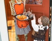 retro apron  ORANGE BLACK full  ... as seen in Better Homes and gardens Halloween issue Thanksgiving Harvest
