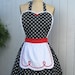 Retro apron LUCY ..red with black polka dot apron sexy hostess gift is vintage inspired flirty womens full apron
