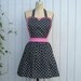 Retro APRON  Black polka dot vintage style flirty aprons great for flirty Valentines Day gift