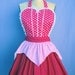 AURORA Sleeping Beauty inspired retro APRON womens full costume aprons in pretty pink polka dots