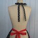 apron LUCY .... black polka dots with red  womens full apron flirty hostess gift vintage inspired flirty womens full apron