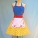 retro apron SNOW WHITE inspired retro APRON womens full costume aprons