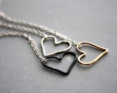 SILVER Open Heart necklace (Bright Sterling Silver)