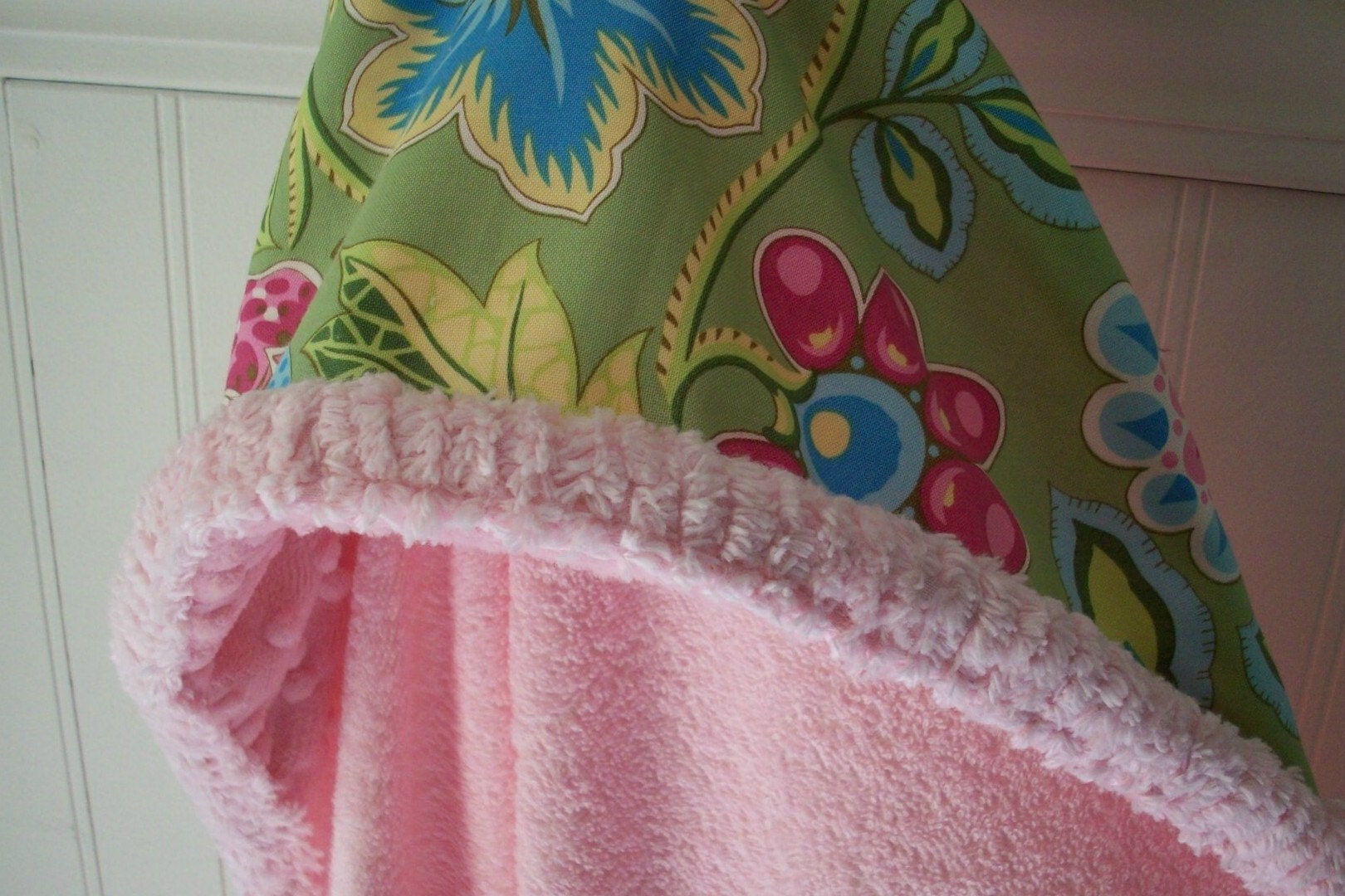 Baby Hooded Towels-Personalized-Hawaiian-Flowers-Pink-Minky Dots-Savvy Baby Goodies-Beach-Bath-Pool-Kids-Terry-Cover Up-Wrap-Gifts-Girls
