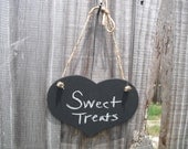 Chalkboard Heart -  ONE MEDIUM Hanging Heart Chalkboard Sign - Item 1125