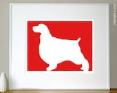 Mod English Springer Spaniel Silhouette Art Print - 8x10