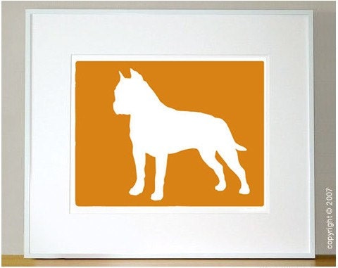 Mod American Staffordshire Terrier Pitbull Print - 8x10