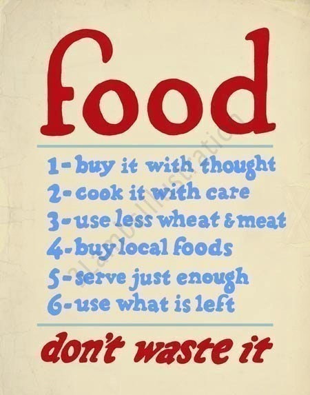 Sale Food Buy It With Thought US Food Administration 11 x 14 Print Red Blue