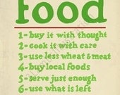 Sale Food Buy It With Thought Vintage-Inspired 11 x 14 Print Green Red