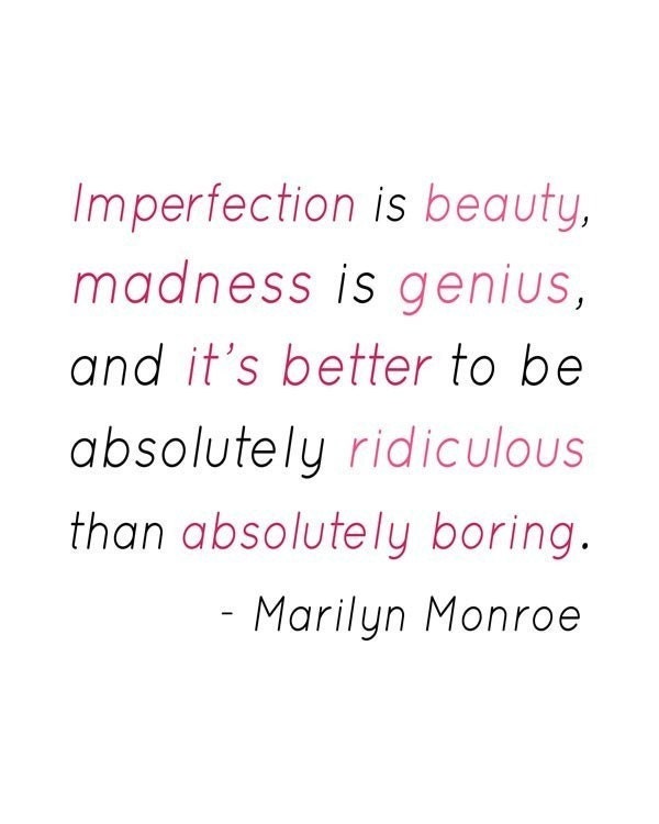 Marilyn Monroe Quote - Imperfection is Beauty - 8 x 10 Print