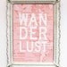 Wanderlust - 5 x 7 Travel-Themed World Map Print in Reddish Orange