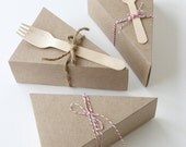 48 DELUXE LIDDED Wedge-Shaped Pie Box Kits with FORKS