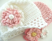 30% off SALE on Single Hat Patterns - Fast and Easy CROCHET PATTERN Baby Cap with Flowers
