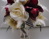 LOVE STORY Wedding Bouquet  With Feathers