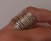 SET OF 12 CHUNKY Sterling Silver Hammered Bands Stacking Rings Sizes  5, 6, 7, 8, 9, 10, 11 half and quarter sizes jewelry etsy