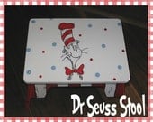 Dr. Seuss Cat in the Hat Step Stool Personalize Nursery Art