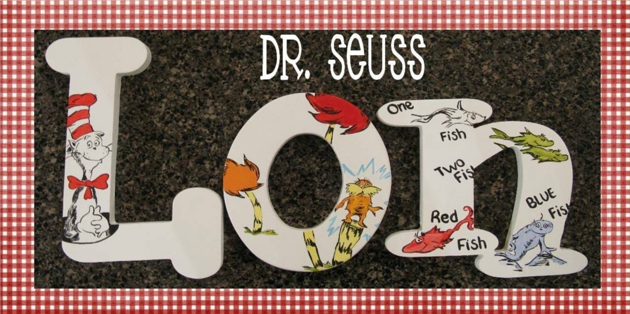 Dr Seuss Hand Painted Custom Wood Wall Letters Wall Art Children Nursery Pottery Barn Kids