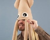 Large Plush Squid Hat - Tan