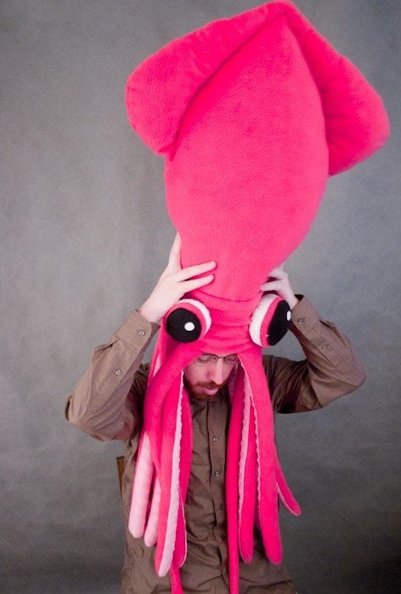 RESERVED for Studioxil Plush Giant Squid Pillow\/Cushion - Hot Pink\/Raspberry