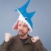 Fleece Shark Hat - Turquoise