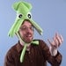 Plush Squid Hat - Small Lime Green Fleece
