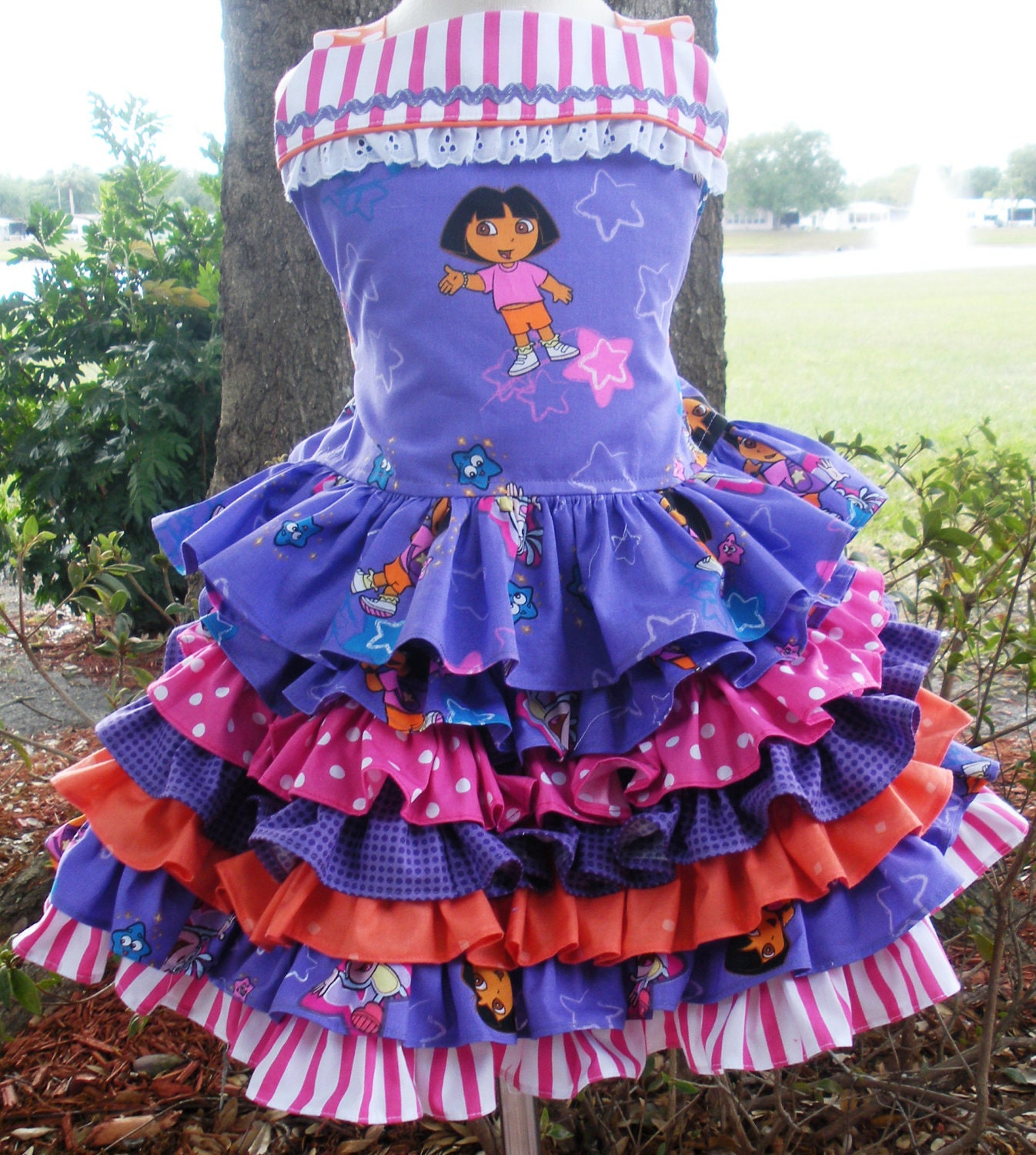 Custom Boutique Dora Explorer 2 Piece Nie Nie Set Girl 2 3 4 5 6 You Choose the Fabric