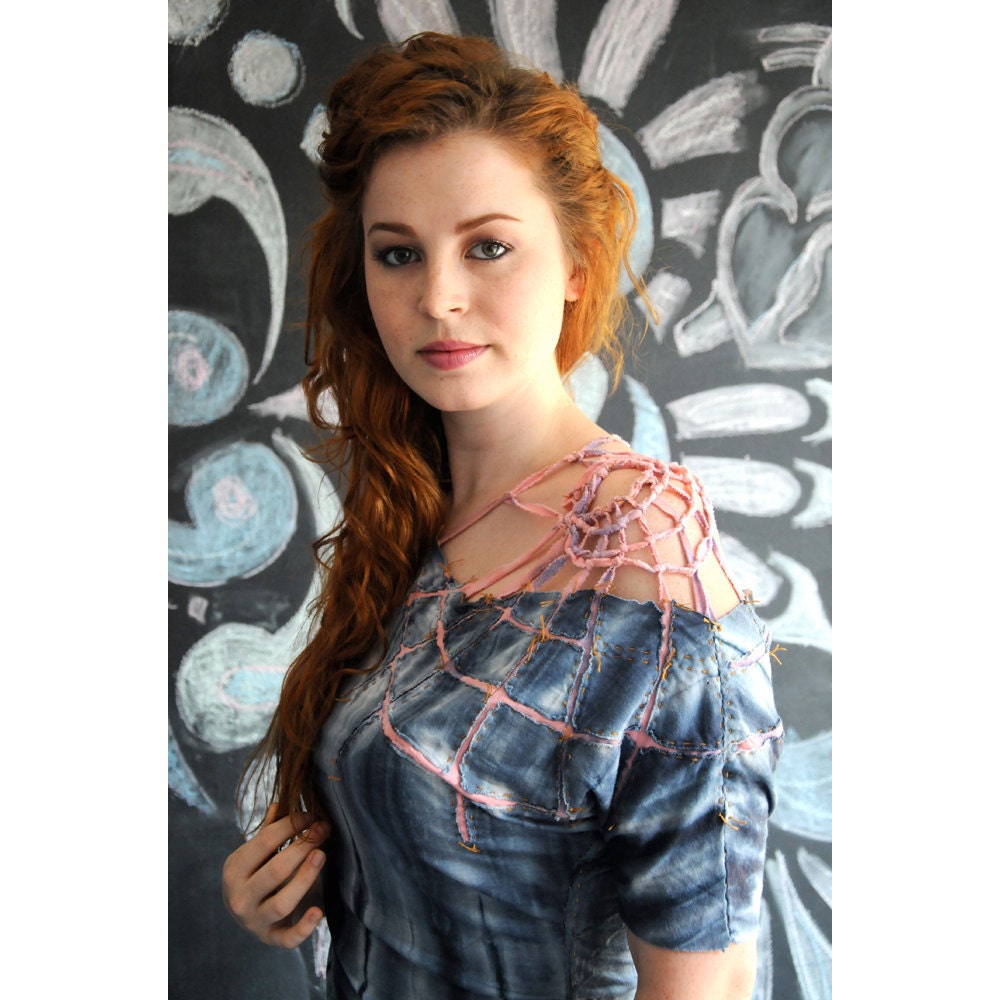 Custom Spiderweb Tshirt  Handsewn