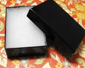 100 Pack Black Cotton Filled Jewelry Retail Gift Box 3.25 X 2.25 X 1 Size Wholesale