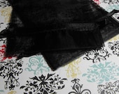 12 Pack Black Sheer Organza Drawstring Bags  Great For Halloween Time Gifts 5 X 8 Inch Size