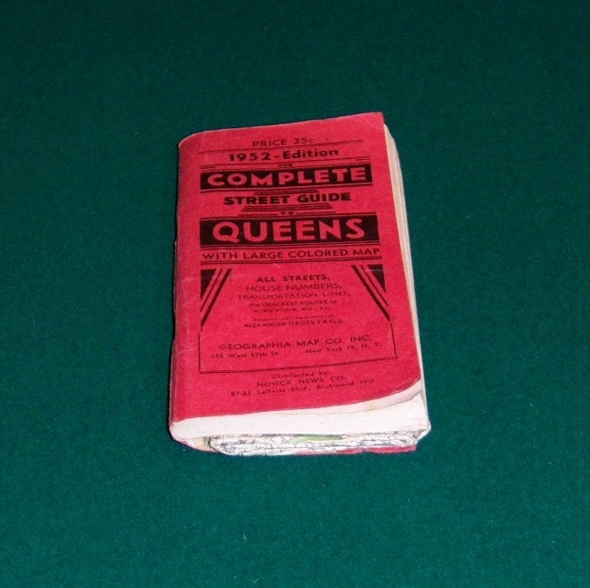 1952 Complete Street Guide to Queens with Map