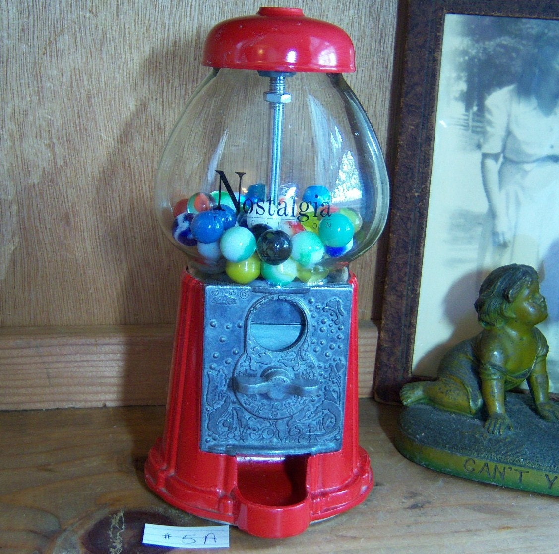 Vintage Carousel Gumball Machine with Vintage Marbles